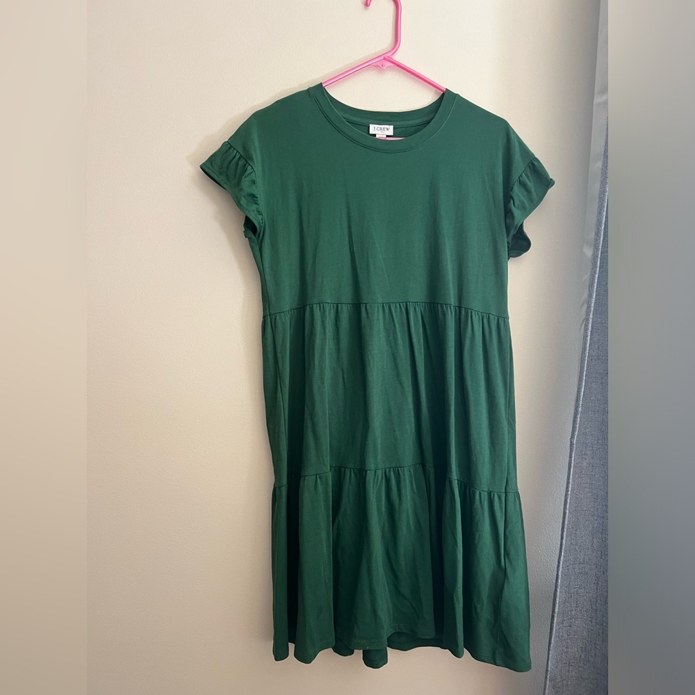 J Crew Hunter Green Shift Dress